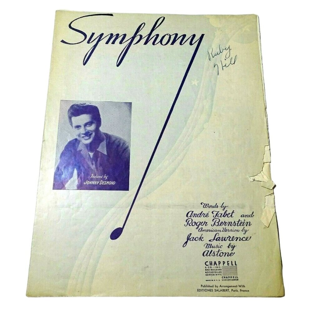 Vintage Symphony Piano Chappell Co Sheet Music Wall Art Decor Collectibles